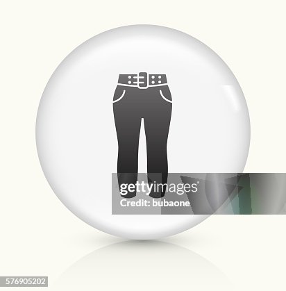 Pants icon on white round vector button Pants icon on white round vector button