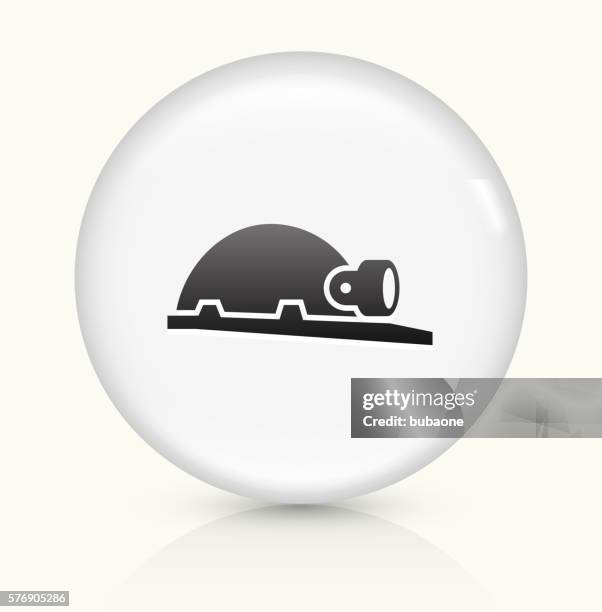 helmet and headlamp icon on white round vector button - mining engineer stock illustrations