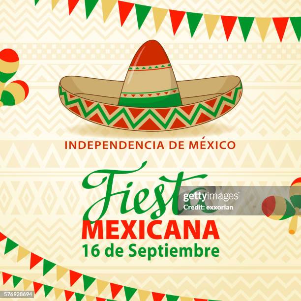 mexikanische party hintergrund - sombrero stock-grafiken, -clipart, -cartoons und -symbole