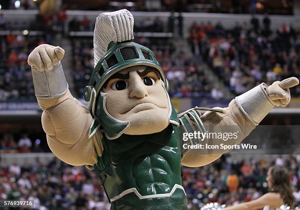 Michigan State mascot during the Men's Big Ten Tournament semi-final game at Bankers Life Fieldhouse in Indianapolis, Ind. Chris Bergin/ Icon SMI