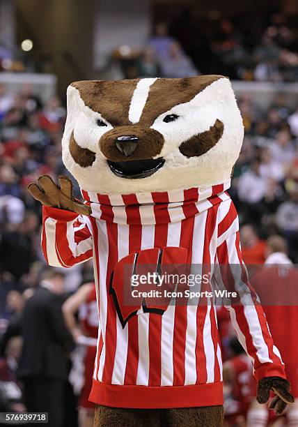 Wisconsin mascot during the Men's Big Ten Tournament semi-final game at Bankers Life Fieldhouse in Indianapolis, Ind. Chris Bergin/ Icon SMI