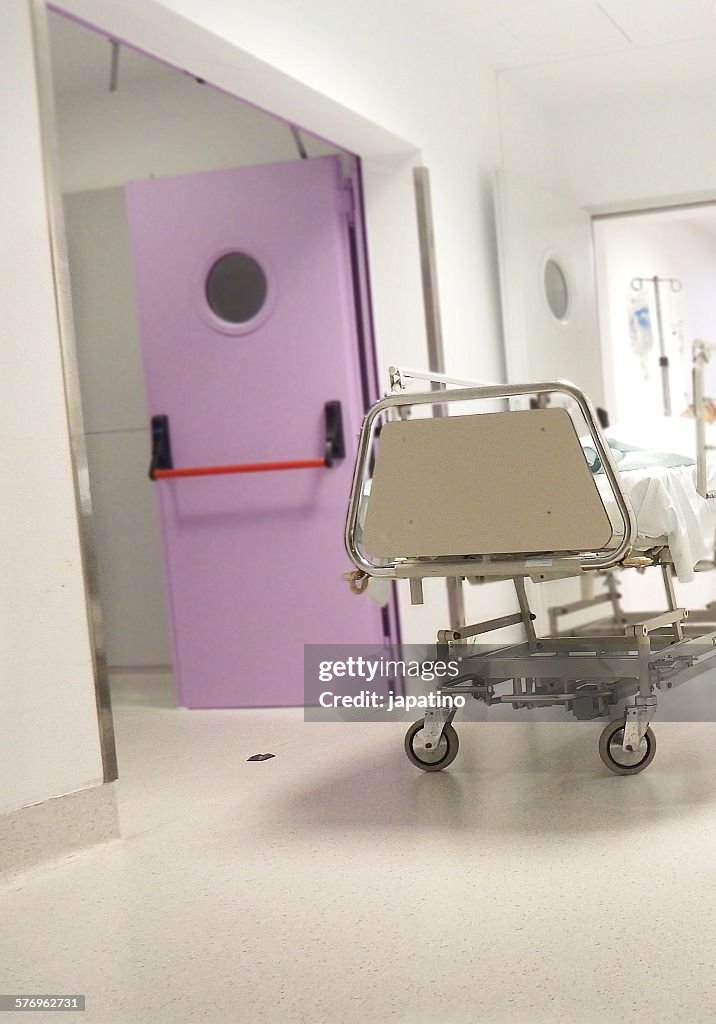 Patient on a stretcher in a hospital