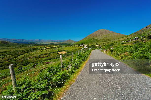 countryside road in ireland - anillo de kerry fotografías e imágenes de stock