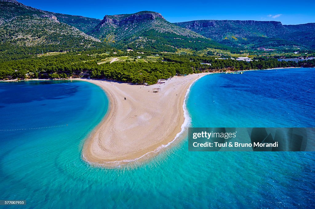 Croatia, Dalmatia, Brac Island, Zlatni rat beach