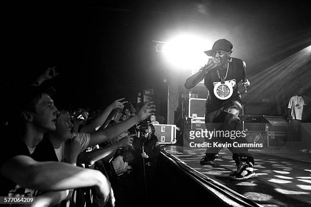 Members of the crowd reach out as Flavor Flav of Public Enemy performs on the Don't Look Back tour, UEA, Norwich, United Kingdom, 22 May 2008.