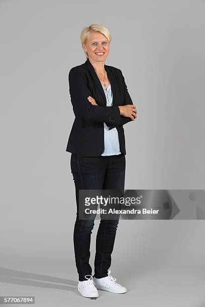 Team manager Doris Fitschen of the German women's national football team poses during the team presentation on June 21, 2016 in Grassau, Germany.
