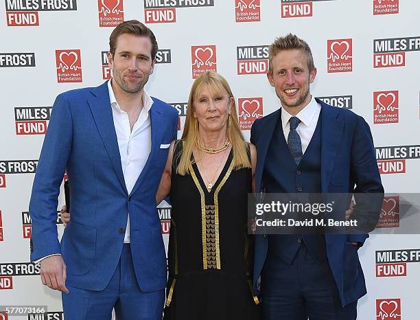 Wilfred Frost, Lady Carina Frost and George Frost attend The Frost family final Summer Party to raise money for the Miles Frost Fund in partnership...