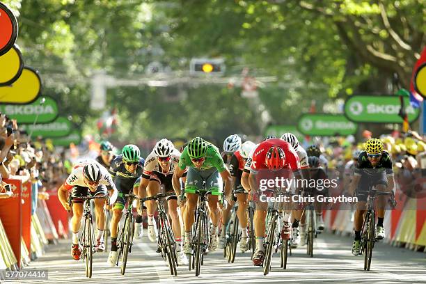 Peter Sagan of Slovakia riding for Tinkoff sprints to win stage 16 of the 2016 Le Tour de France, a 209km stage from Moirans-En-Montagne to Berne at...
