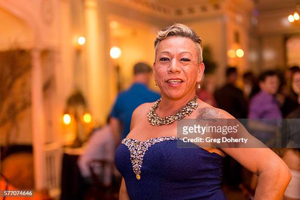 Latina Trans Activist Bamby Salcedo poses for a picture at the 2016 Outfest Los Angeles Closing Night Gala Of "Other People" After Party at The...