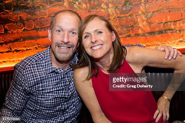 Manager Steven Levy and Actress Molly Shannon pose for a picture at the 2016 Outfest Los Angeles Closing Night Gala Of "Other People" After Party at...