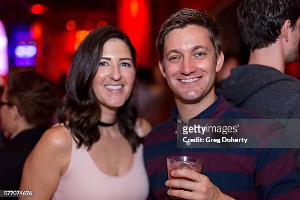 Actress D'Arcy Carden and Writer/Director Chris Kelly pose for a picture at the 2016 Outfest Los Angeles Closing Night Gala Of "Other People" After...