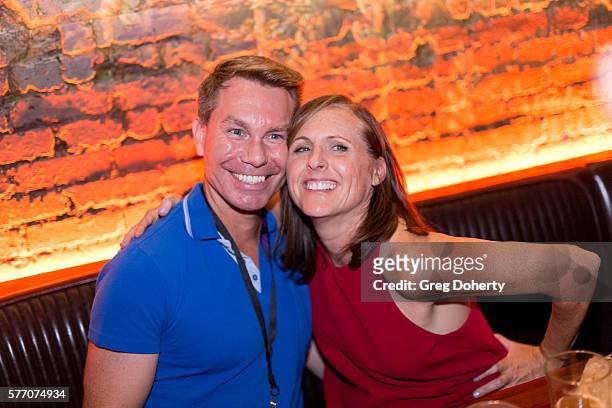 Actress Molly Shannon poses for a picture with a guests at the 2016 Outfest Los Angeles Closing Night Gala Of "Other People" After Party at The...