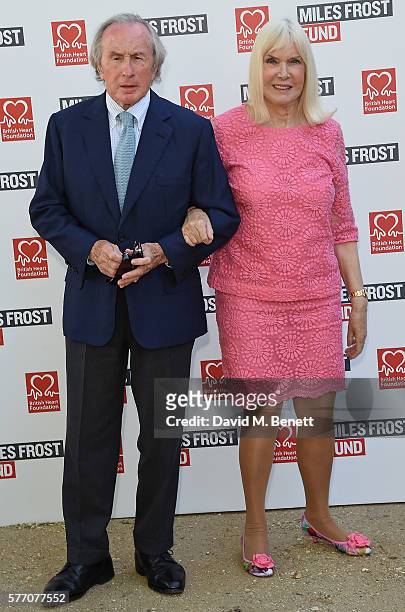 Jackie Stewart and Helen Stewart attend The Frost family final Summer Party to raise money for the Miles Frost Fund in partnership with the British...