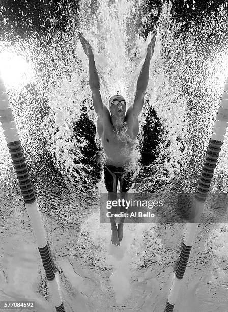 Michael Phelps of the United States competes in a semi-final heat for the Men's 200 Meter Individual Medley during Day Five of the 2016 U.S. Olympic...