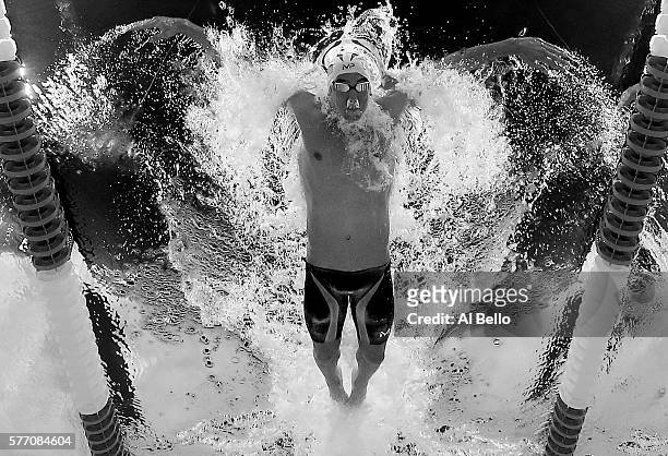 Michael Phelps of the United States competes in a semi-final heat for the Men's 200 Meter Individual Medley during Day Five of the 2016 U.S. Olympic...