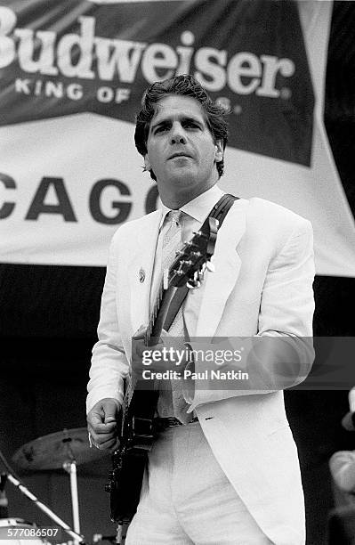 American musician Glenn Frey performs onstage at the Petrillo Band Shell during the Chicago BluesFest, Chicago, Illinois, July 4, 1985.