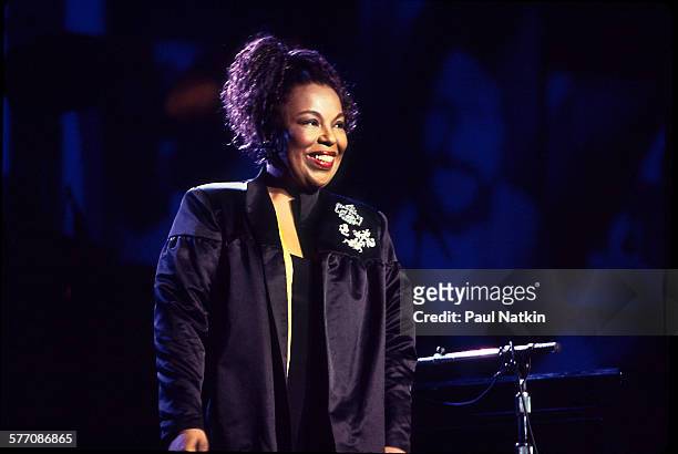 American musician Roberta Flack onstage at Madison Square Garden for the Atlantic Records 40th anniversary concert, New York, New York, May 14, 1988.