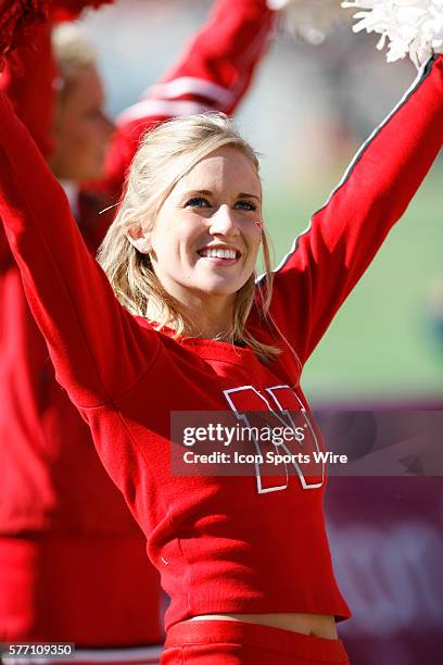 Nebraska cheerleader is excited about her team. The Auburn Tigers defeated the Nebraska Cornhuskers 17 to 14 in the 71st AT&T Cotton Bowl in played...