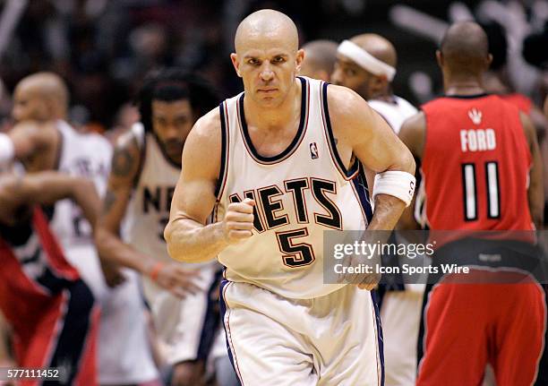 Nets Jason Kidd after scoring in the second half during the New Jersey Nets 102-89 victory over the Toronto Raptors in game three of the East...