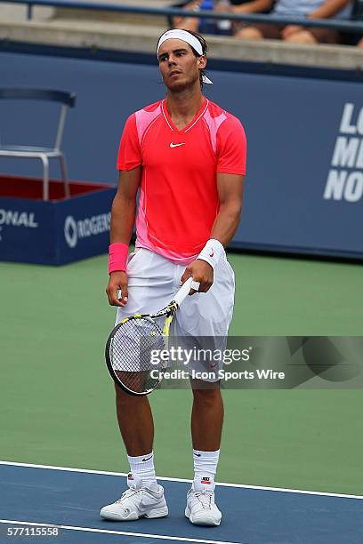 Rafael Nadal reacts after Andy Murray defeated him on a Semi-Finals Round match of 6-3 6-4. Murray get access to the Final at the Rexall Centre, in...