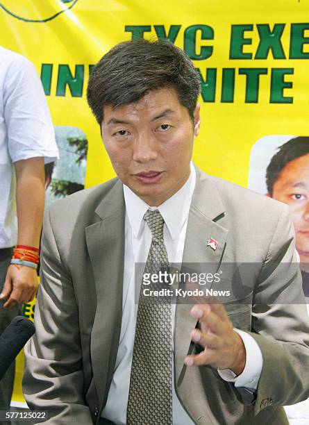 India - Lobsang Sangay, the recently elected prime minister of Tibet's government-in-exile, speaks at a press conference in New Delhi on May 12, 2011.