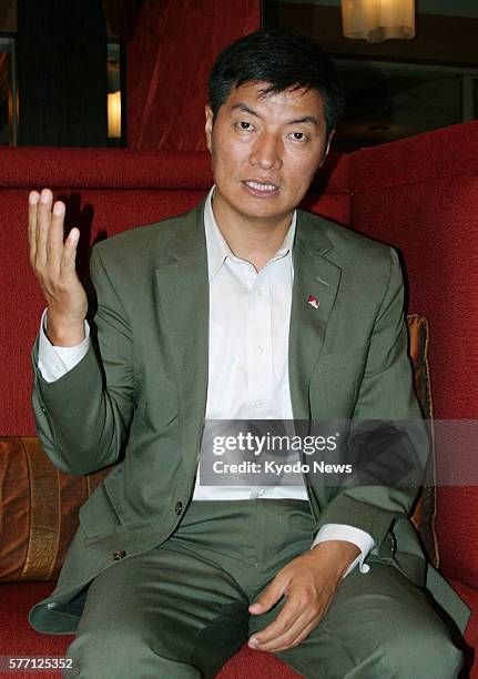 United States - Lobsang Sangay, the recently elected prime minister of the Tibetan government-in-exile, speaks during an interview in Washington on...