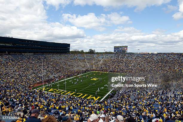 September 2010; Connecticut at Michigan; Fans begin to fill the stadium before the game; Michigan won the game 30-10 in front of a record setting...