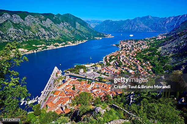 montenegro, kotor bay and city - montenegro stock pictures, royalty-free photos & images