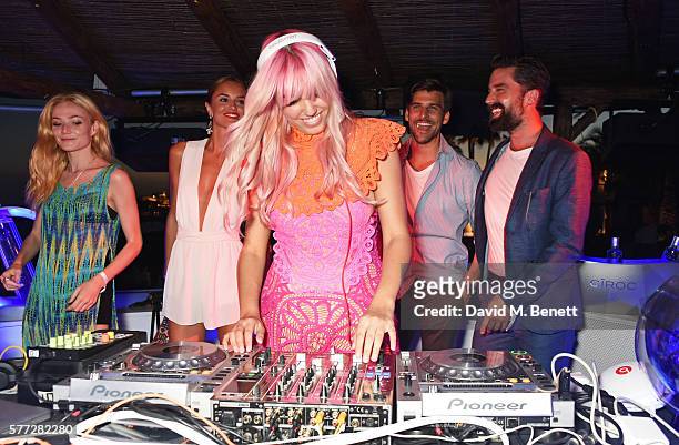 Clara Paget, Belen Sanchez, Amber Le Bon, Johannes Huebl and Jack Guinness attend the CIROC On Arrival party in Ibiza hotspot Destino as model and DJ...