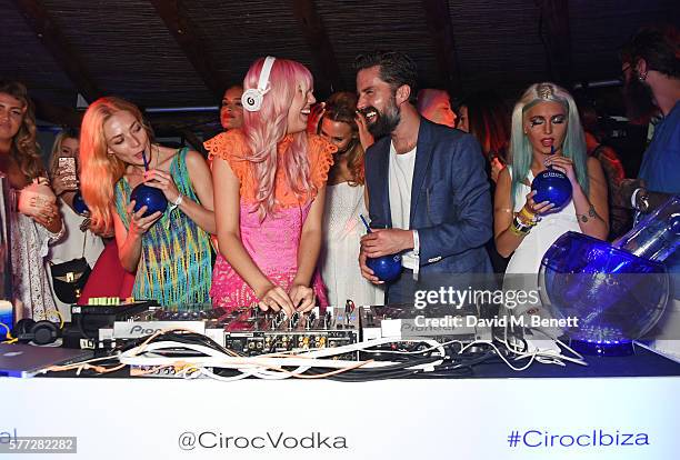 Clara Paget, Amber Le Bon, Jack Guinness and Rama Lila attends the CIROC On Arrival party in Ibiza hotspot Destino as model and DJ Amber Le Bon...