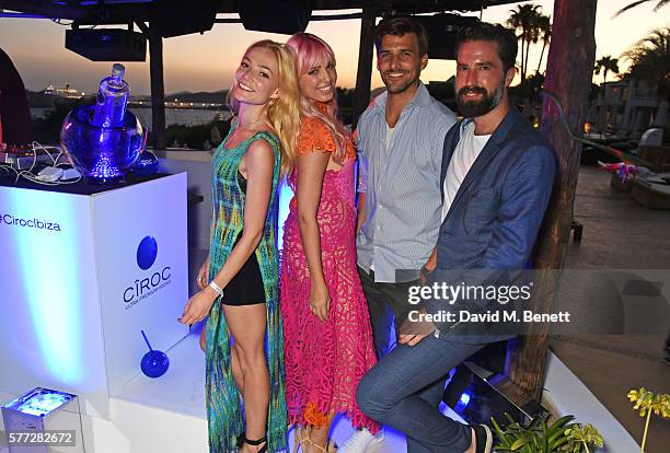 Clara Paget, Amber Le Bon, Johannes Huebl and Jack Guinness attend the CIROC On Arrival party in Ibiza hotspot Destino as model and DJ Amber Le Bon...