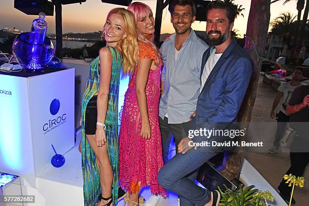 Clara Paget, Amber Le Bon, Johannes Huebl and Jack Guinness attend the CIROC On Arrival party in Ibiza hotspot Destino as model and DJ Amber Le Bon...