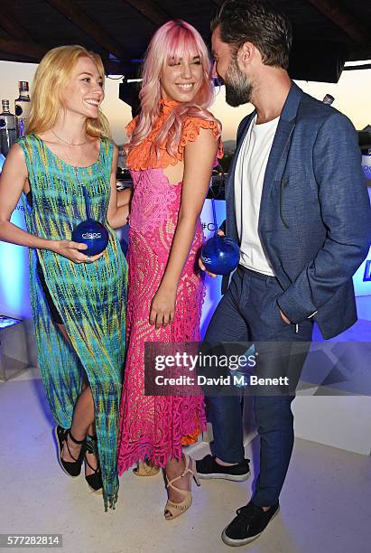 Clara Paget, Amber Le Bon and Jack Guinness attend the CIROC On Arrival party in Ibiza hotspot Destino as model and DJ Amber Le Bon celebrated her...