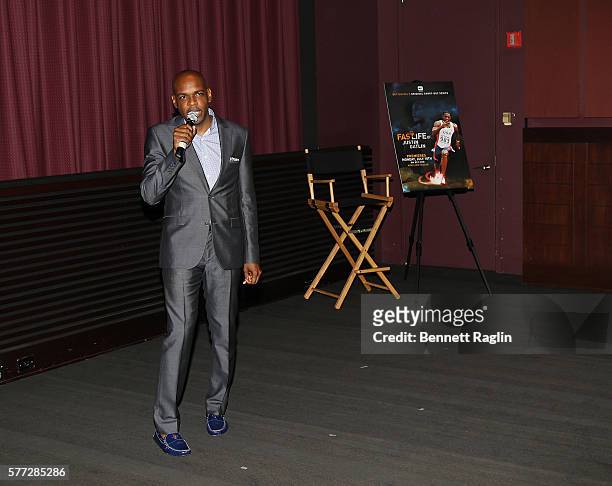 Jermaine Hall, Vice President and Managing Editor, Digital at BET speaks during Digital Presents "The Fast Life Of: Justin Gatlin" on July 18, 2016...