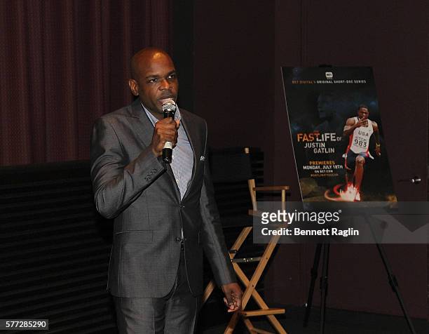 Jermaine Hall, Vice President and Managing Editor, Digital at BET speaks during Digital Presents "The Fast Life Of: Justin Gatlin" on July 18, 2016...