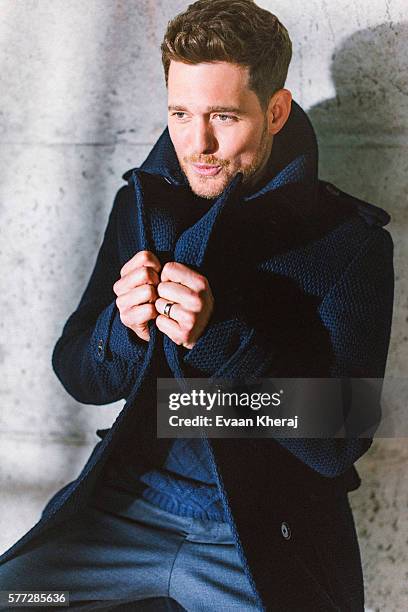 Singer Michael Buble is photographed for Canadian Living on June 5, 2015 in Vancouver, British Columbia.