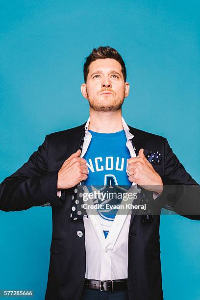 Singer Michael Buble is photographed for Canadian Living on June 5, 2015 in Vancouver, British Columbia.