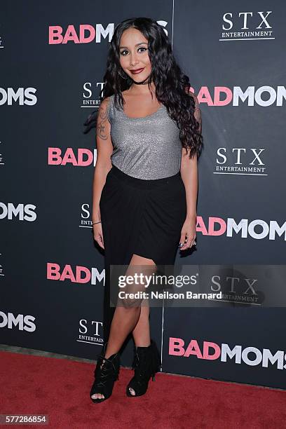 Nicole "Snooki" Polizzi attends the "Bad Moms" premiere at Metrograph on July 18, 2016 in New York City.