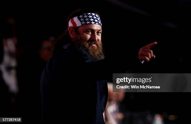 Television personality and CEO of Duck Commander, Willie Robertson speaks on the first day of the Republican National Convention on July 18, 2016 at...