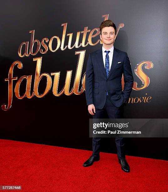 Actor Chris Colfer attends "Absolutely Fabulous: The Movie" New York Premiere at SVA Theater on July 18, 2016 in New York City.