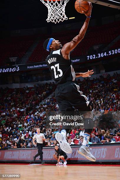 Toure Murry of the Minnesota Timberwolves shoots the ball against the Chicago Bulls during the 2016 NBA Las Vegas Summer League game on July 18, 2016...