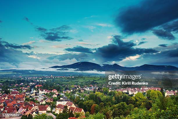 view on obernai and vosges mountains - lorraine stock pictures, royalty-free photos & images