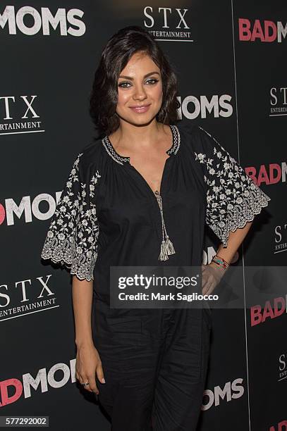 Actress Mila Kunis attends the "Bad Moms" New York Premiere at Metrograph on July 18, 2016 in New York City.