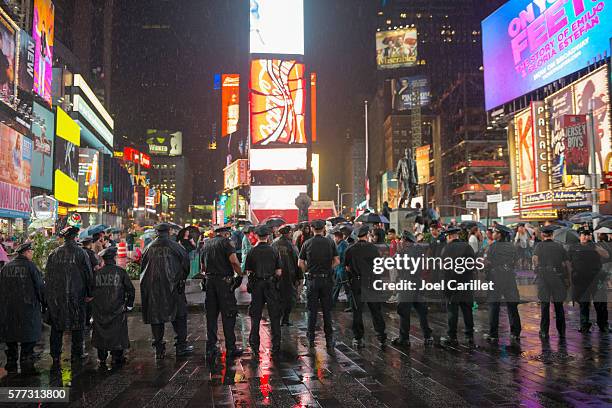 nypd officers in times square during black lives matter protest - nypd stock pictures, royalty-free photos & images