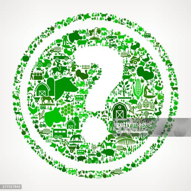question mark farming and agriculture green icon pattern - question mark pattern stock illustrations