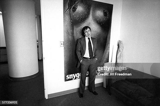 Ed McCabe, co-founder of American advertising agency Scali, McCabe, Sloves, in their agency's premises on Madison Avenue, New York City, circa 1970.