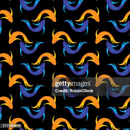 Swimming Koi Fish Pattern Swimming Koi Fish Pattern