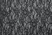 Black openwork lace background texture