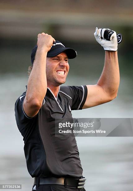 Sergio Garcia wins The Players Championship in sudden death play-off during the 2008 PLAYERS Championship held at the TPC Sawgrass Stadium Course in...