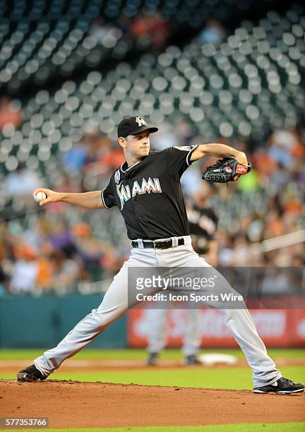 Marlins starting pitcher Jacob Turner during 4 - 2 win over the Astros at Minute Maid Park in Houston, TX.